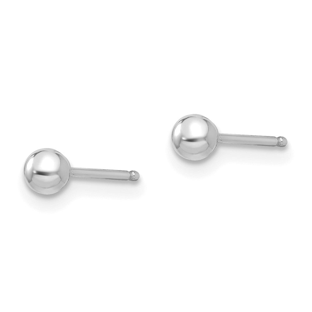 14k White Gold Madi K Polished Ball Post Earrings