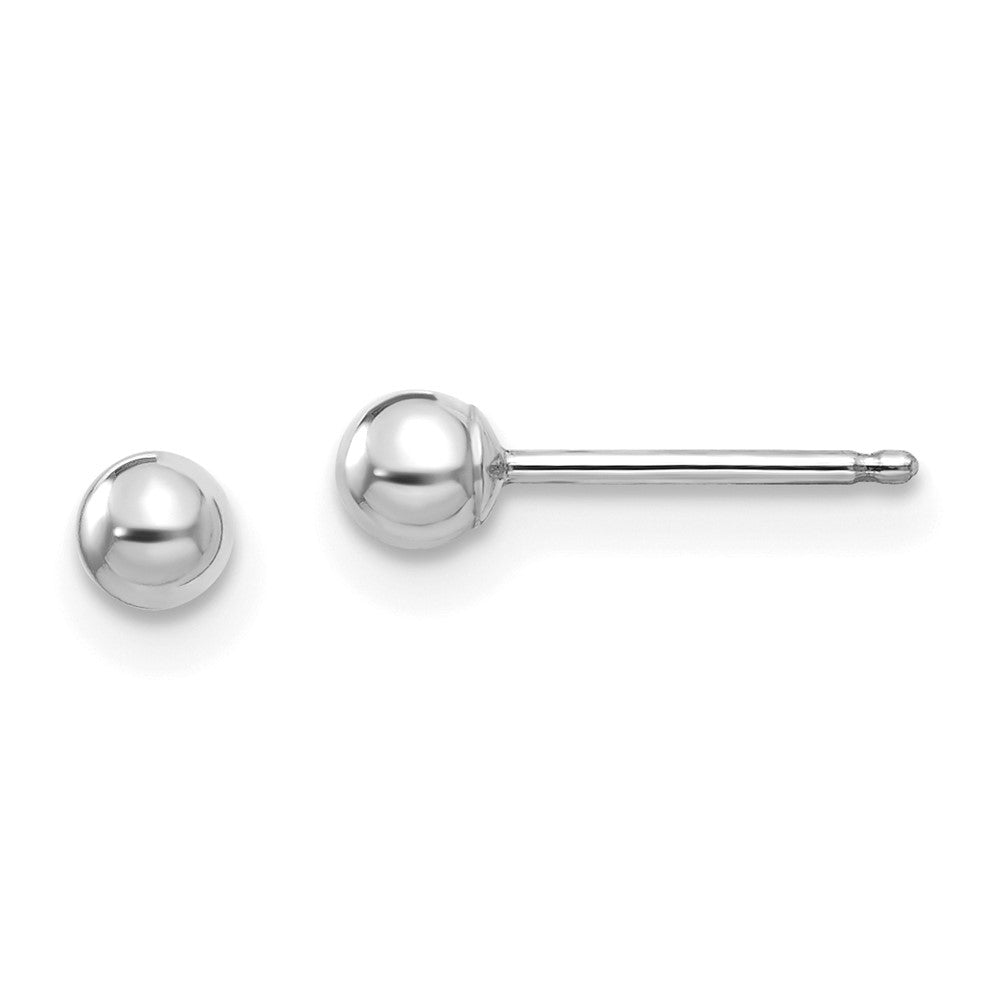 14k White Gold Madi K Polished Ball Post Earrings