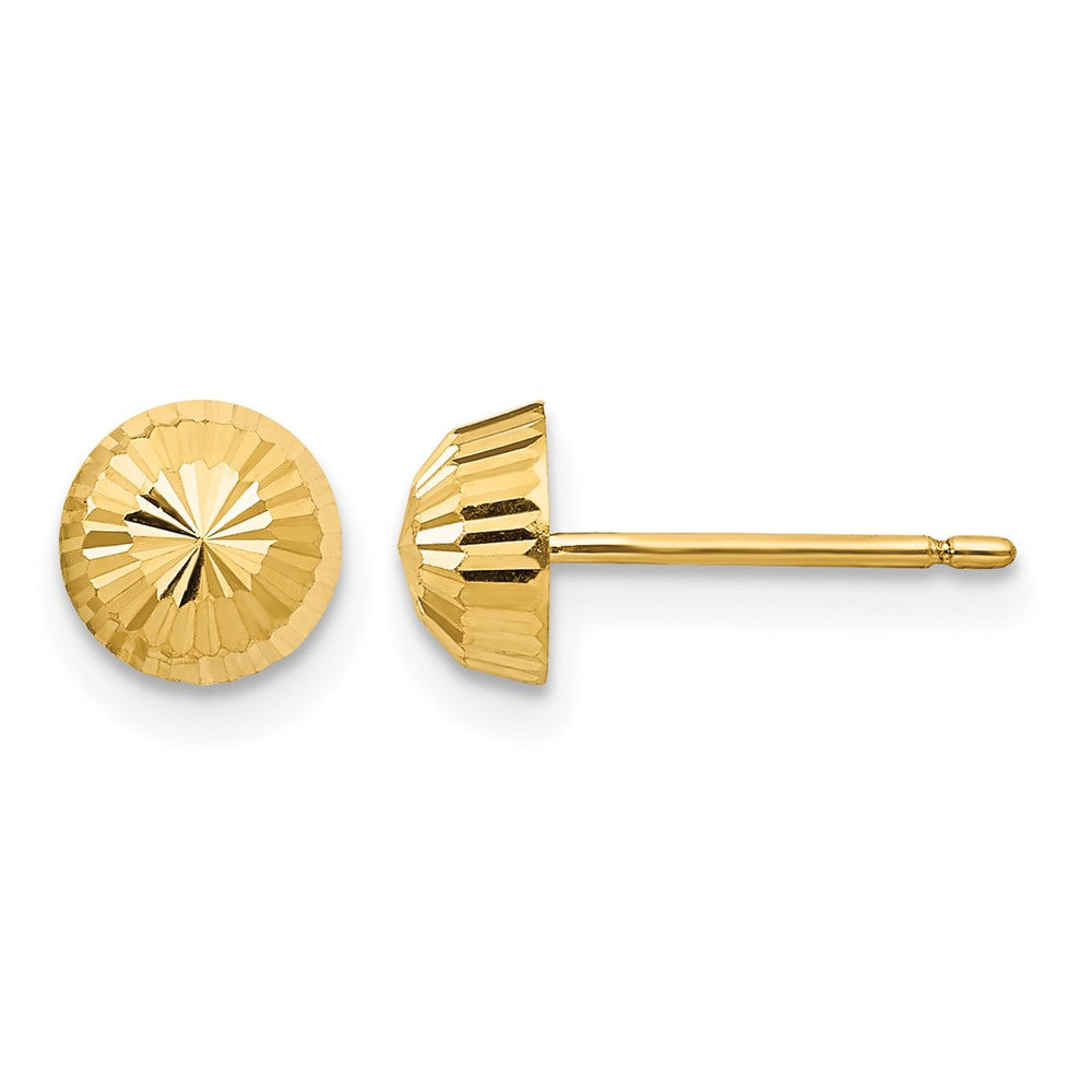 14k Madi K Polished and Diamond-cut Swirl Button Post Earrings