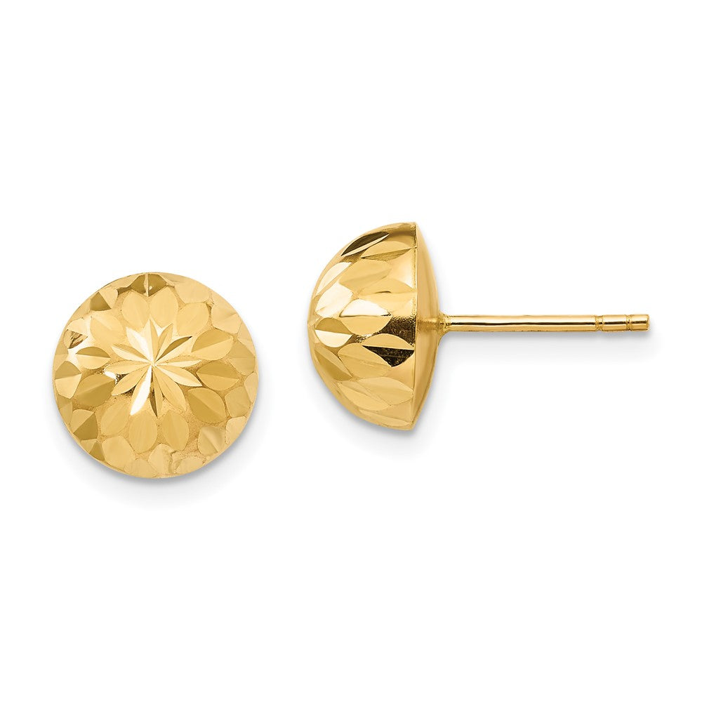 14k Madi K Polished & Diamond-Cut Button Post Earrings