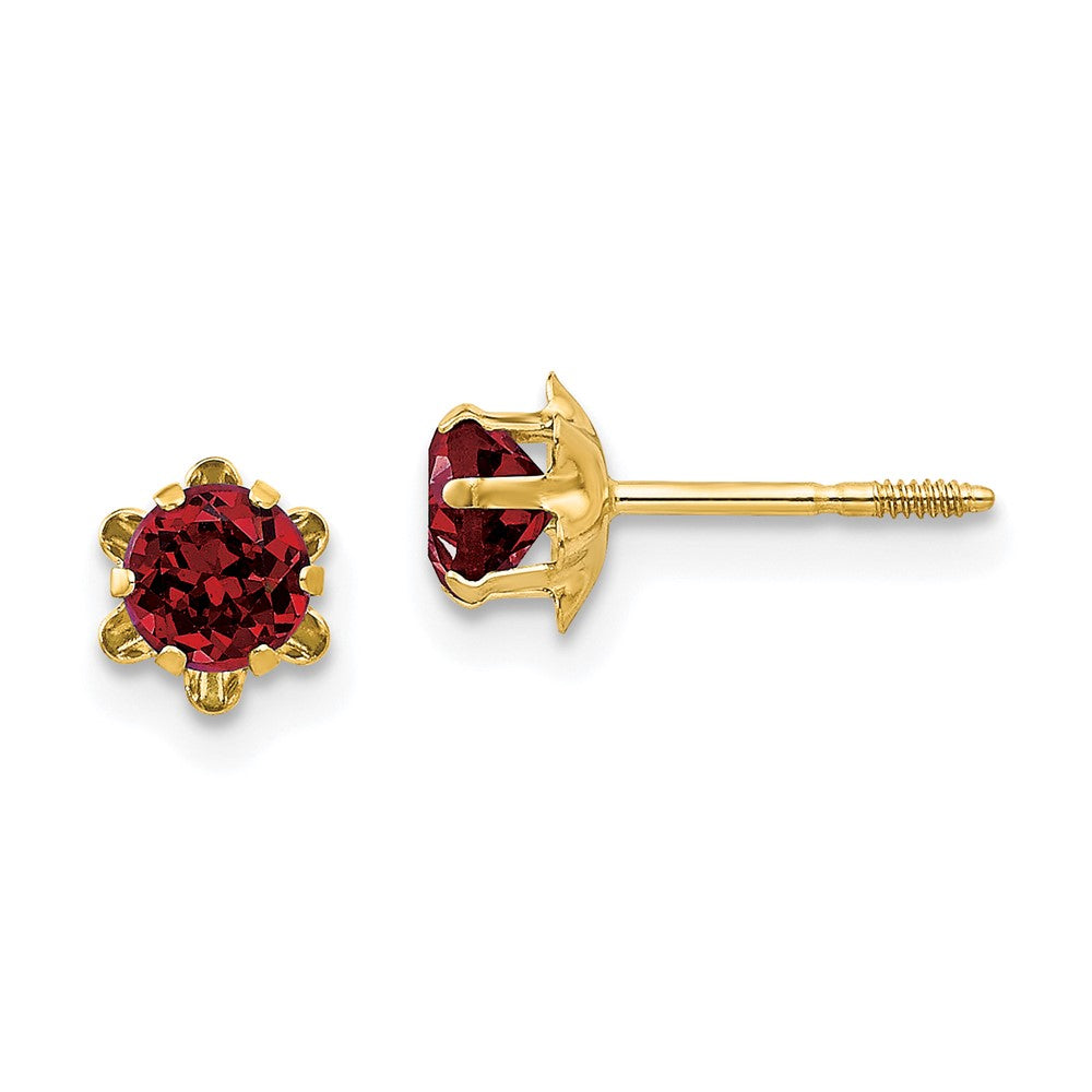 14k Madi K CZ Birthstone (Jan) Screwback Earrings