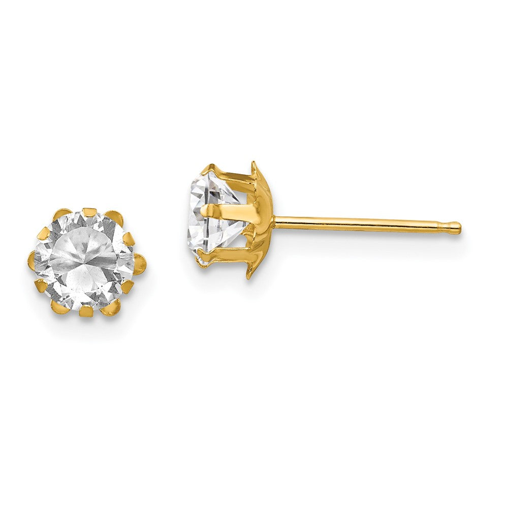 14k Madi K CZ Birthatone (Apr) Earrings