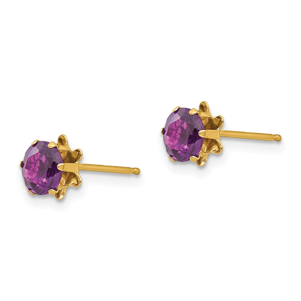 14k Madi K Round CZ June Birthstone Post Earrings