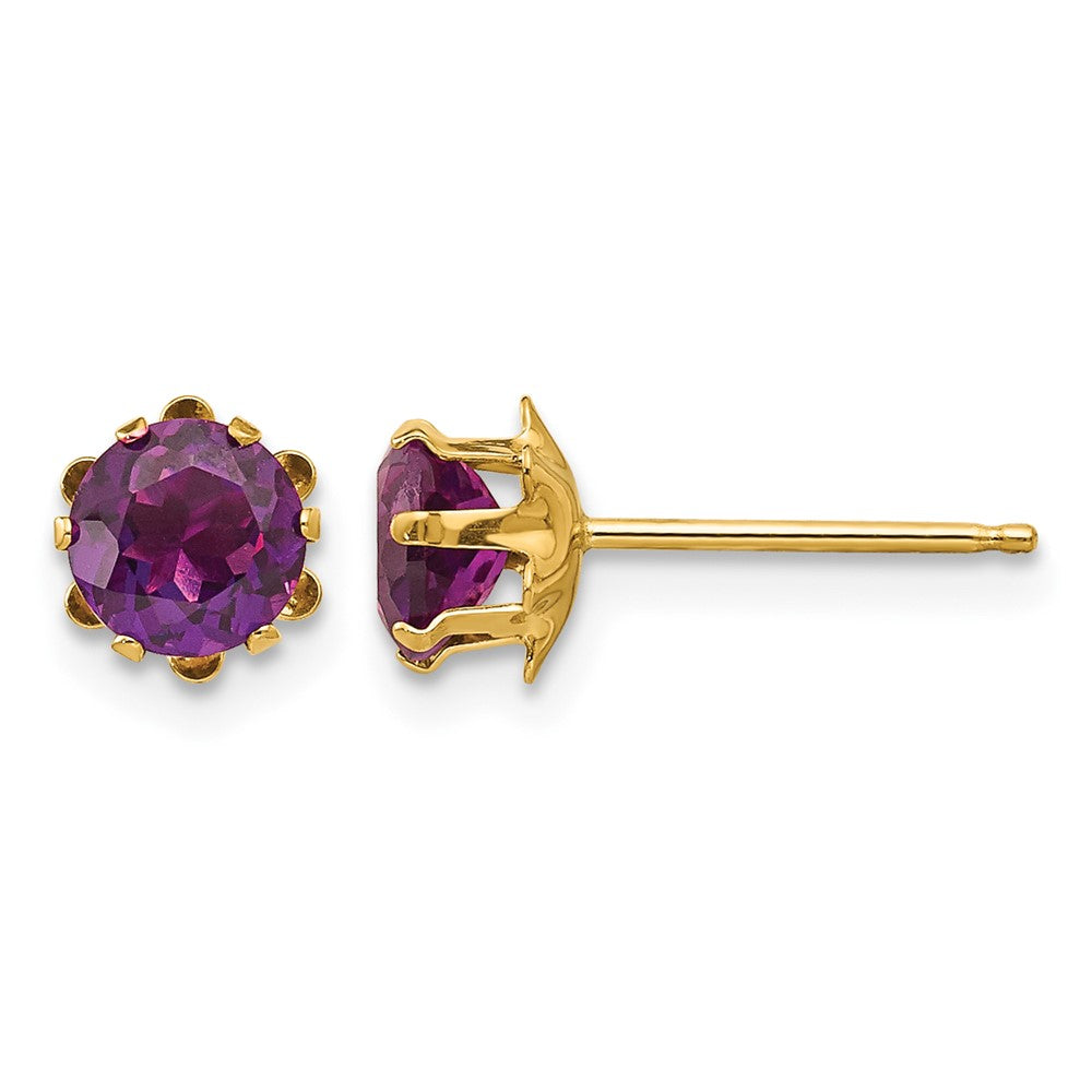 14k Madi K Round CZ June Birthstone Post Earrings