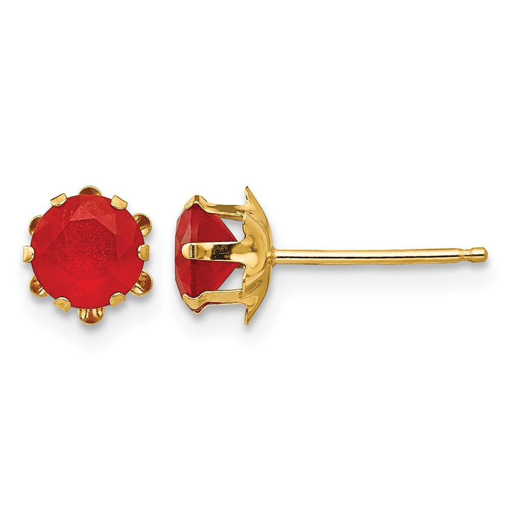 14k Madi K Round CZ July Birthstone Post Earrings