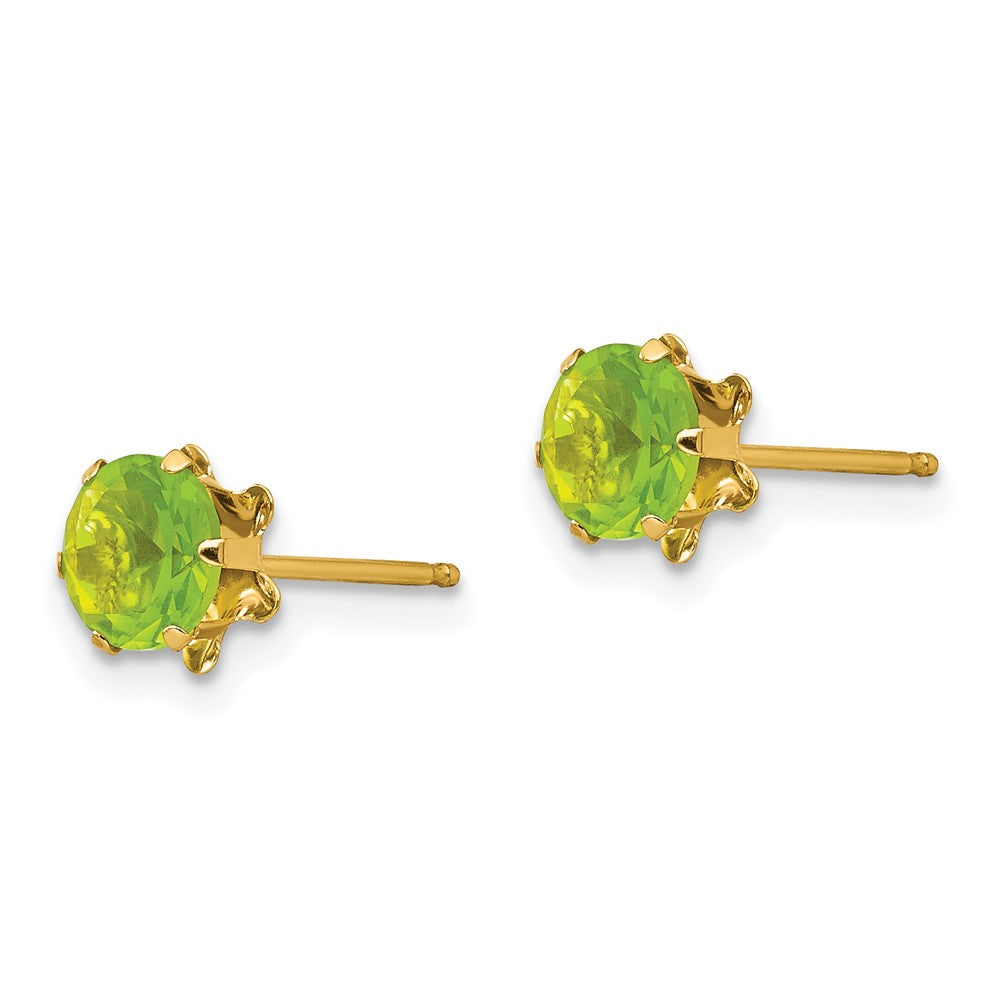 14k Madi K Round CZ August Birthstone Post Earrings