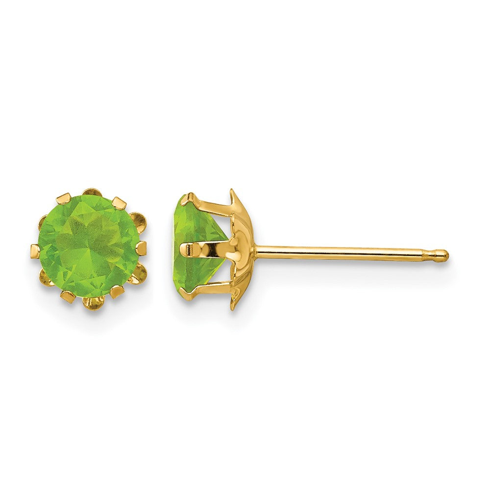 14k Madi K Round CZ August Birthstone Post Earrings