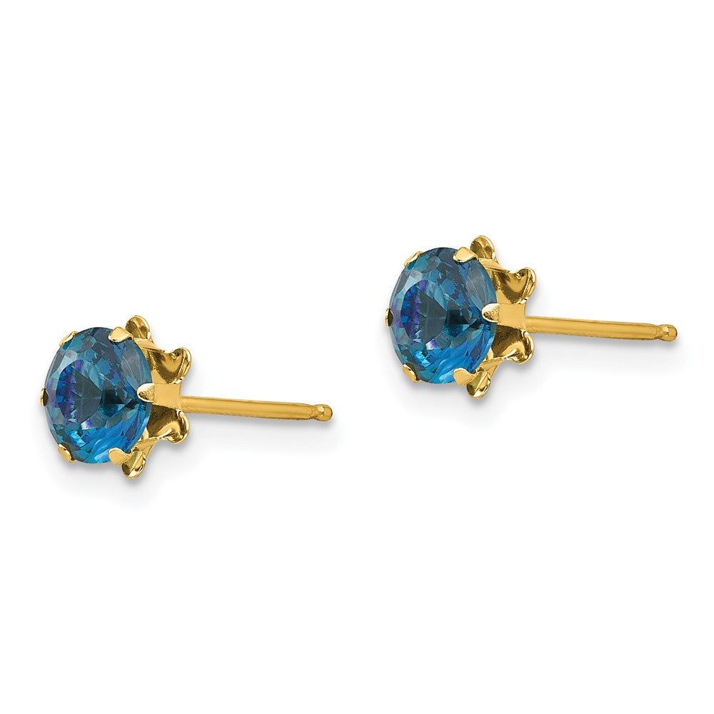 14k Madi K Round CZ December Birthstone Post Earrings
