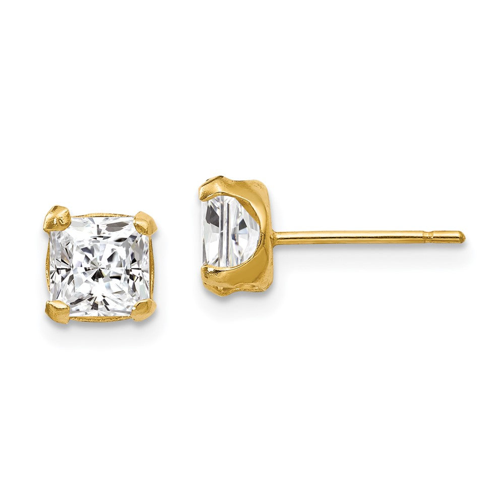 14k Madi K Square CZ Post Earrings