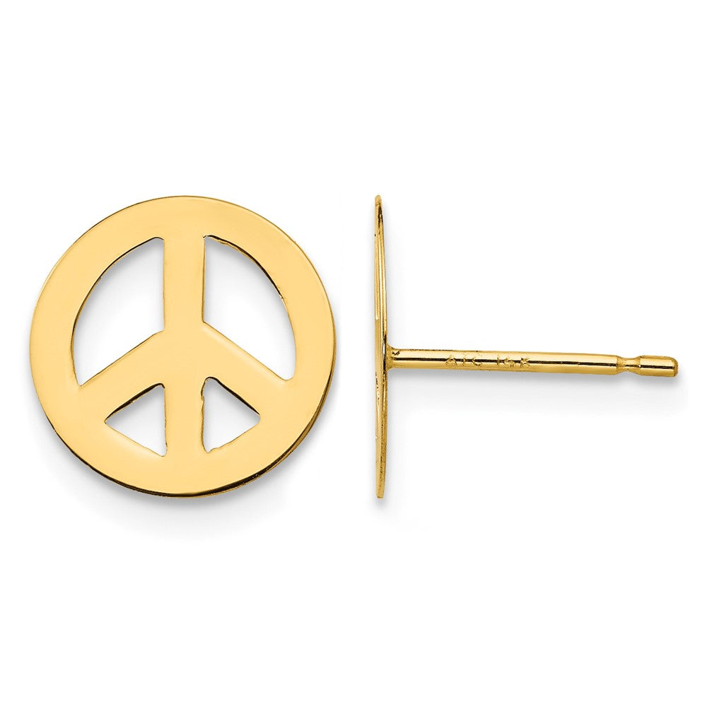 14k Madi K Peace Sign Childrens Post Earrings