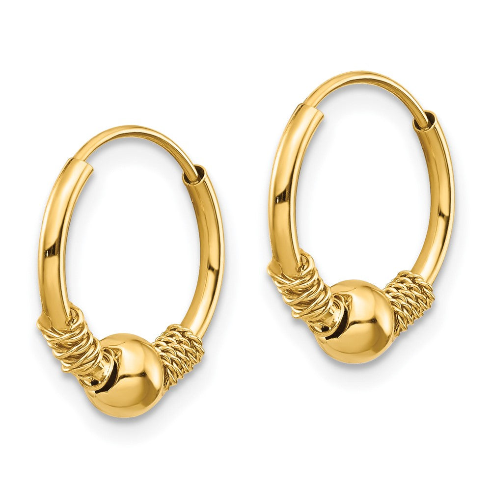 14k Madi K Endless Hoop with Bead Earrings