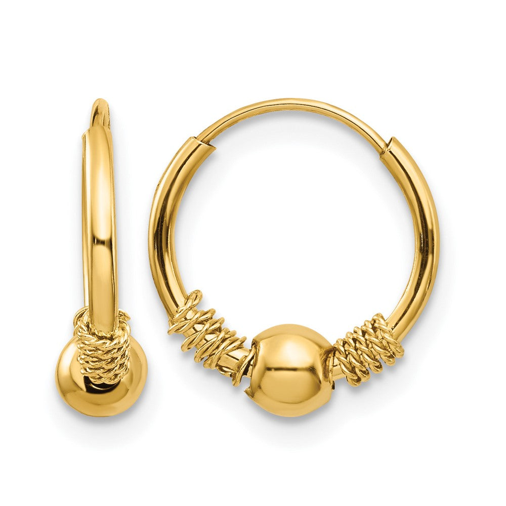 14k Madi K Endless Hoop with Bead Earrings