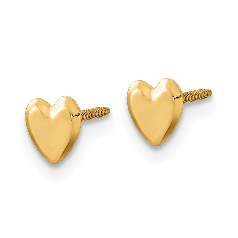 14k Madi K Heart Screwback Post Earrings