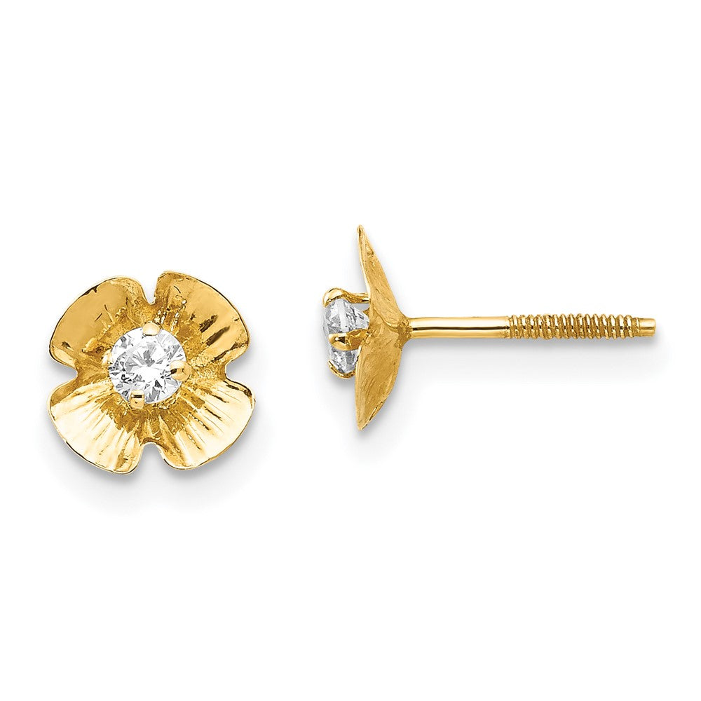 14k Madi K Flower CZ Post Earrings