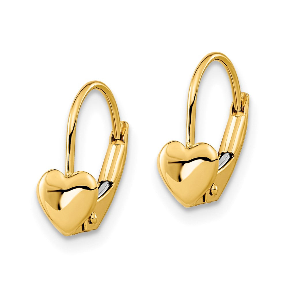 14k Madi K Heart Childrens Leverback Earrings