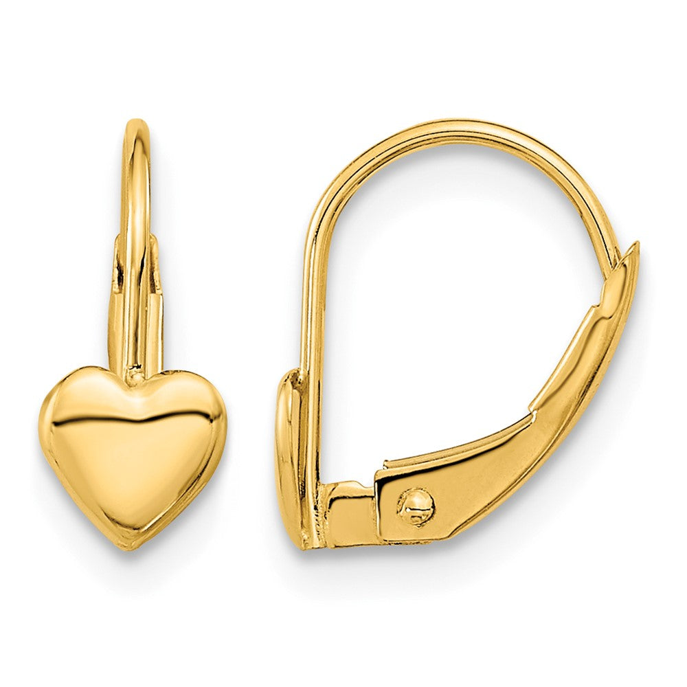 14k Madi K Heart Childrens Leverback Earrings