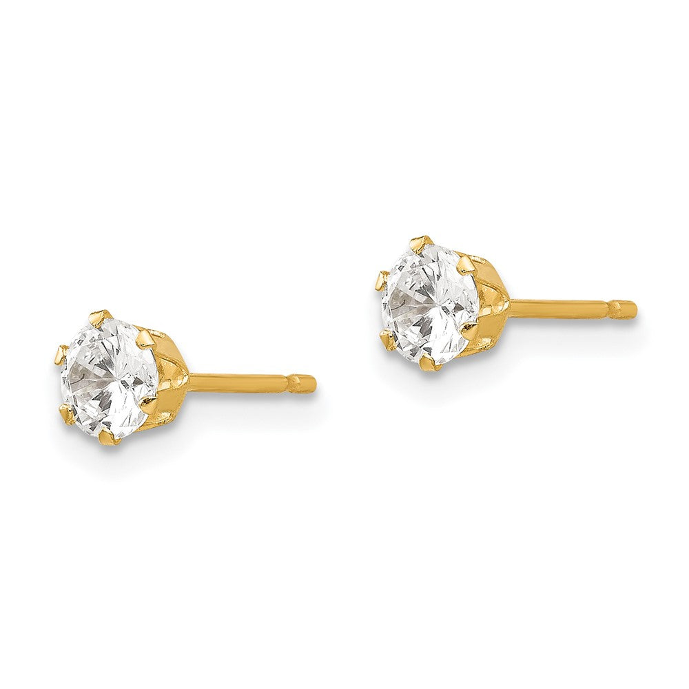 14k Madi K Round CZ Stud Post Earrings