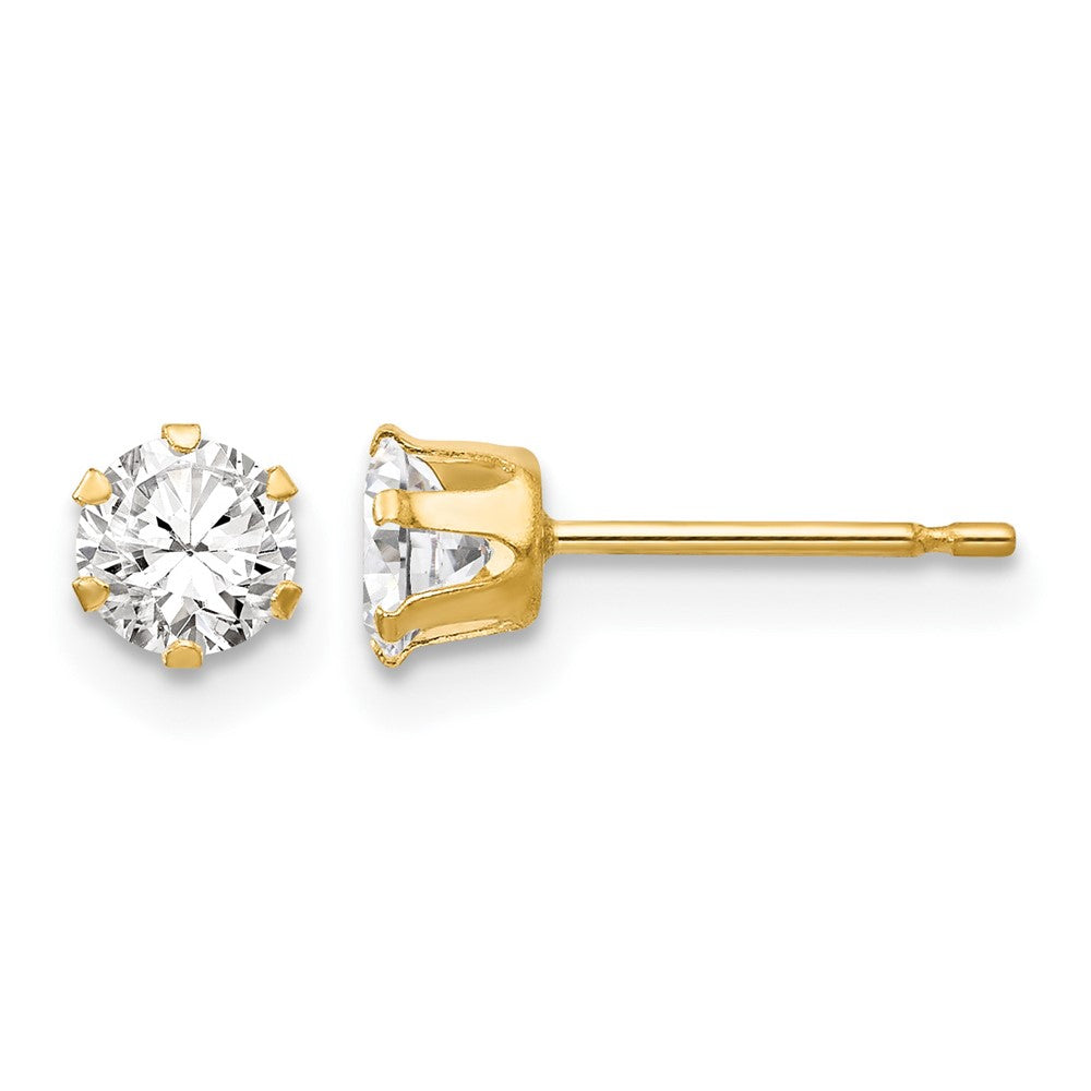 14k Madi K Round CZ Stud Post Earrings
