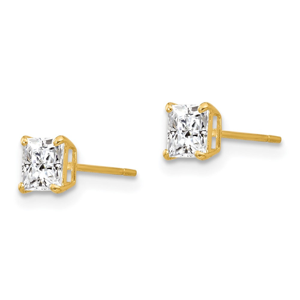 14k Madi K Square CZ Stud Post Earrings