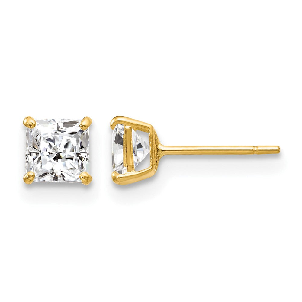 14k Madi K Square CZ Stud Post Earrings