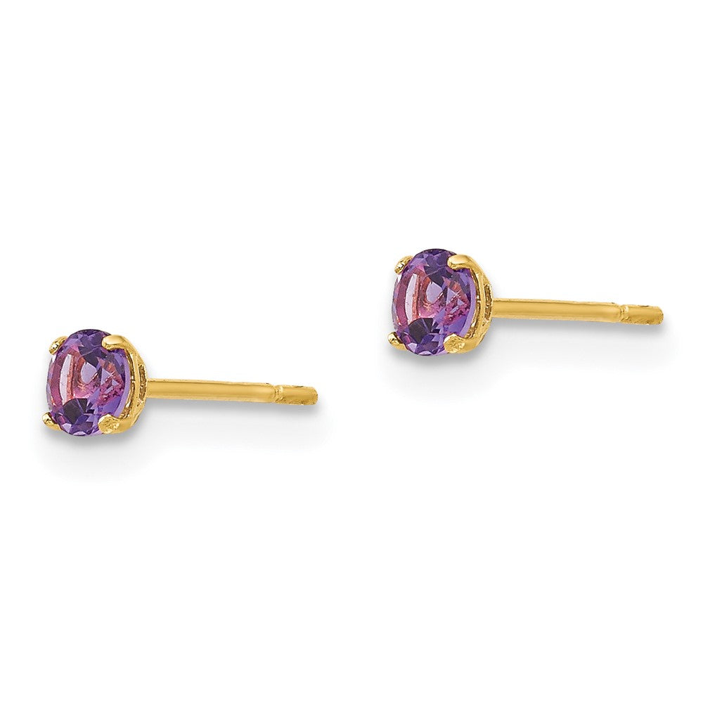 14k Madi K Round Amethyst Post Earrings