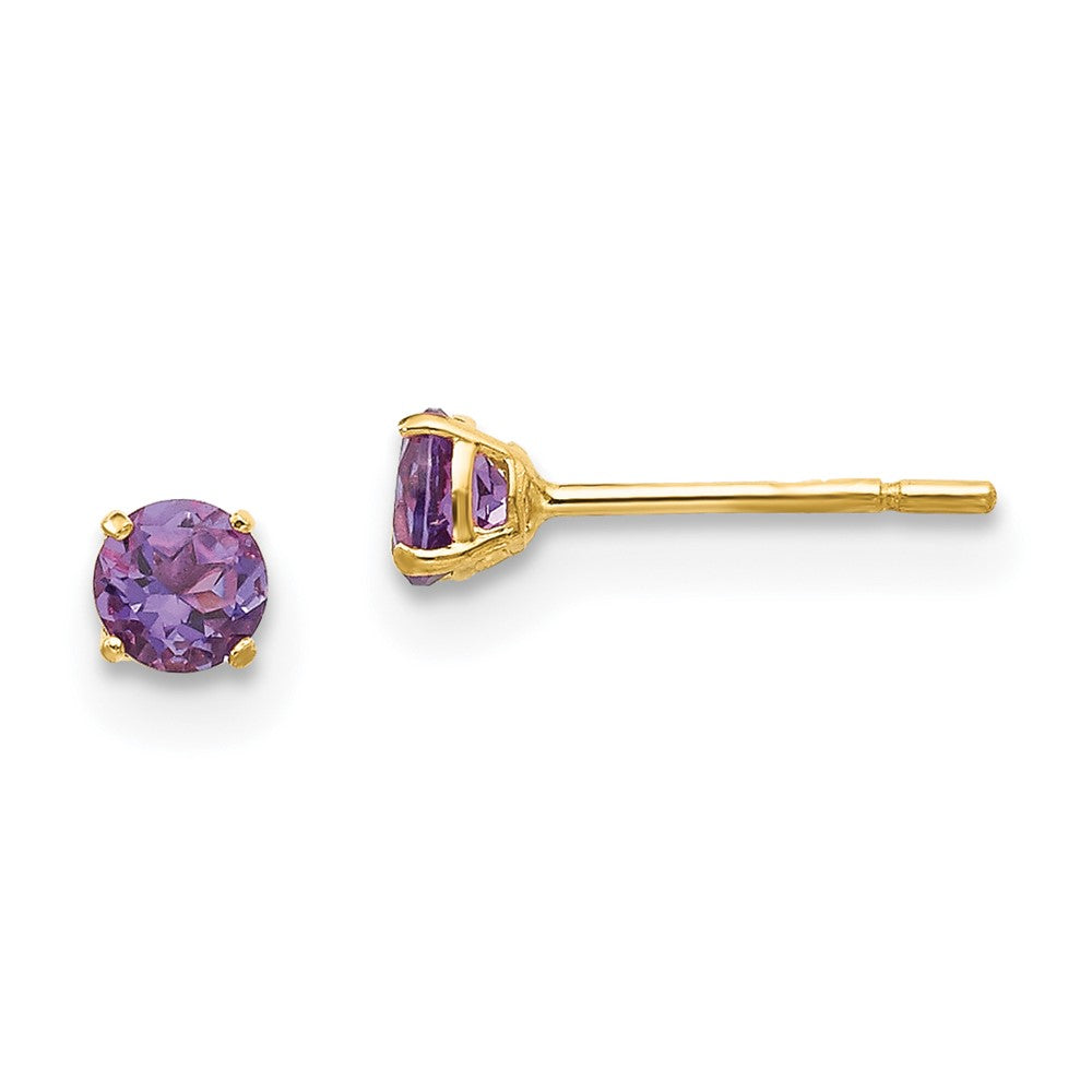 14k Madi K Round Amethyst Post Earrings
