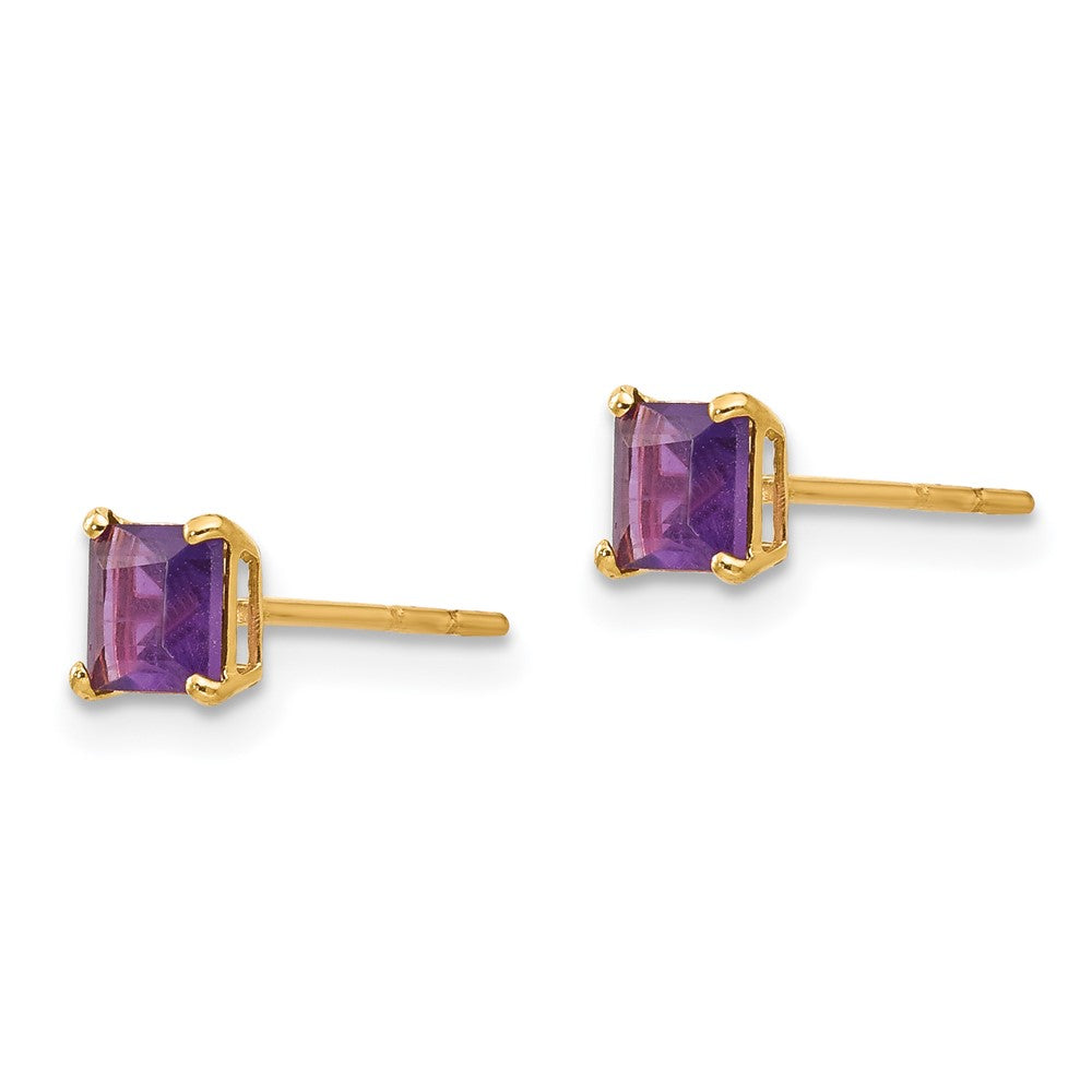 14k Madi K Square Amethyst Post Earrings