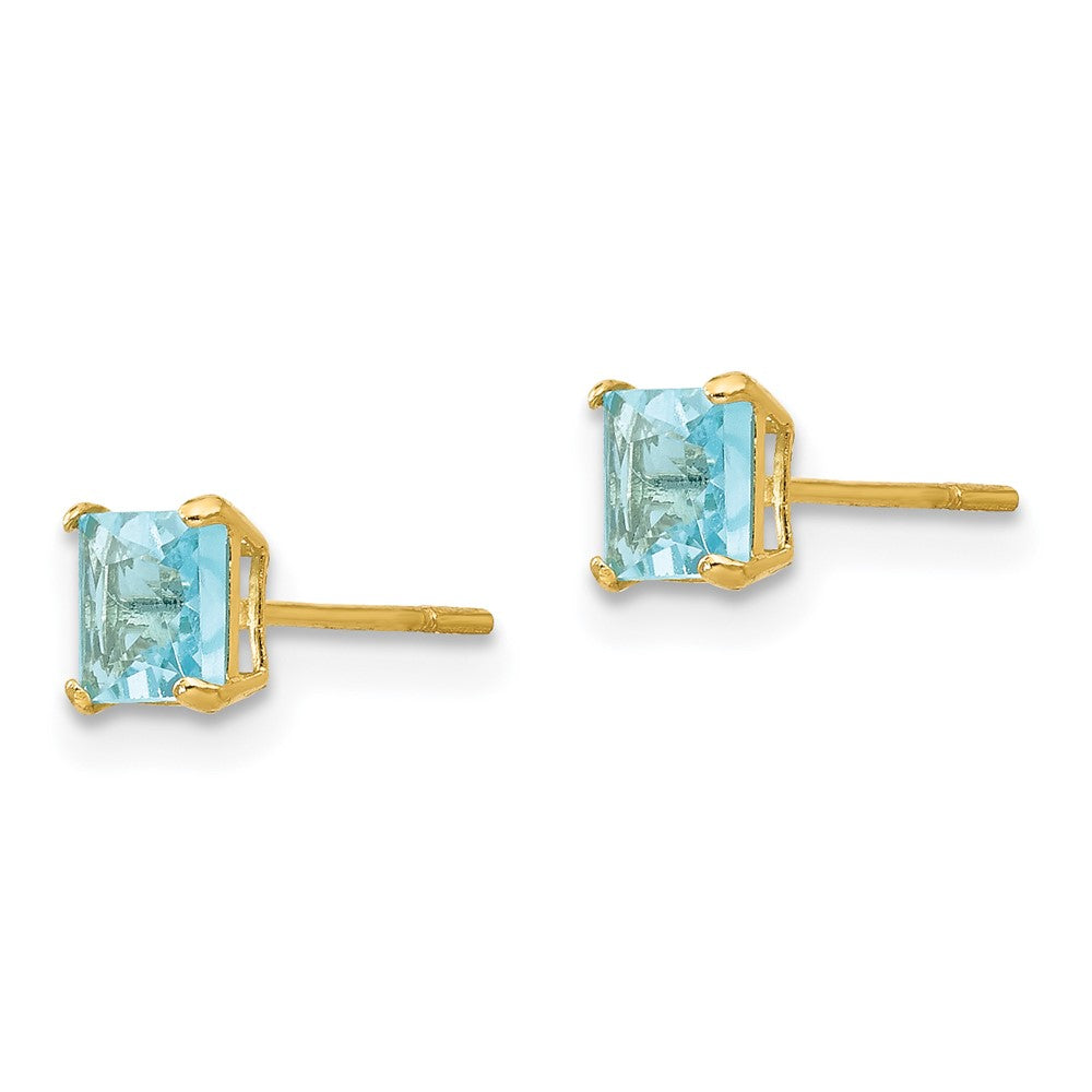 14k Madi K Blue Topaz Square Post Earrings