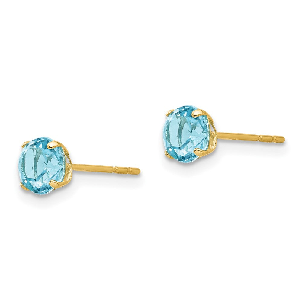 14k Madi K Round Blue Topaz Post Earrings