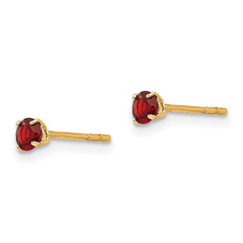 14k Madi K Round Garnet Post Earrings