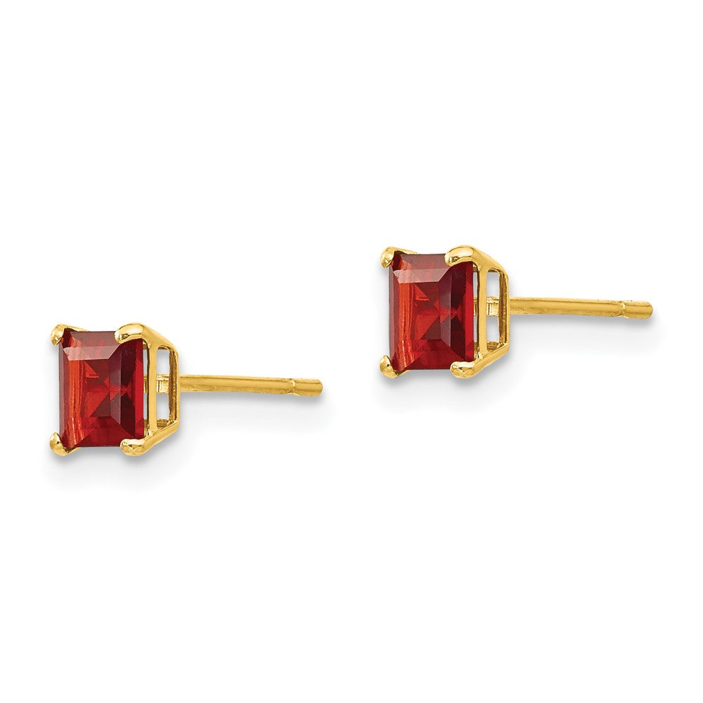 14k Madi K Garnet Square Post Earrings