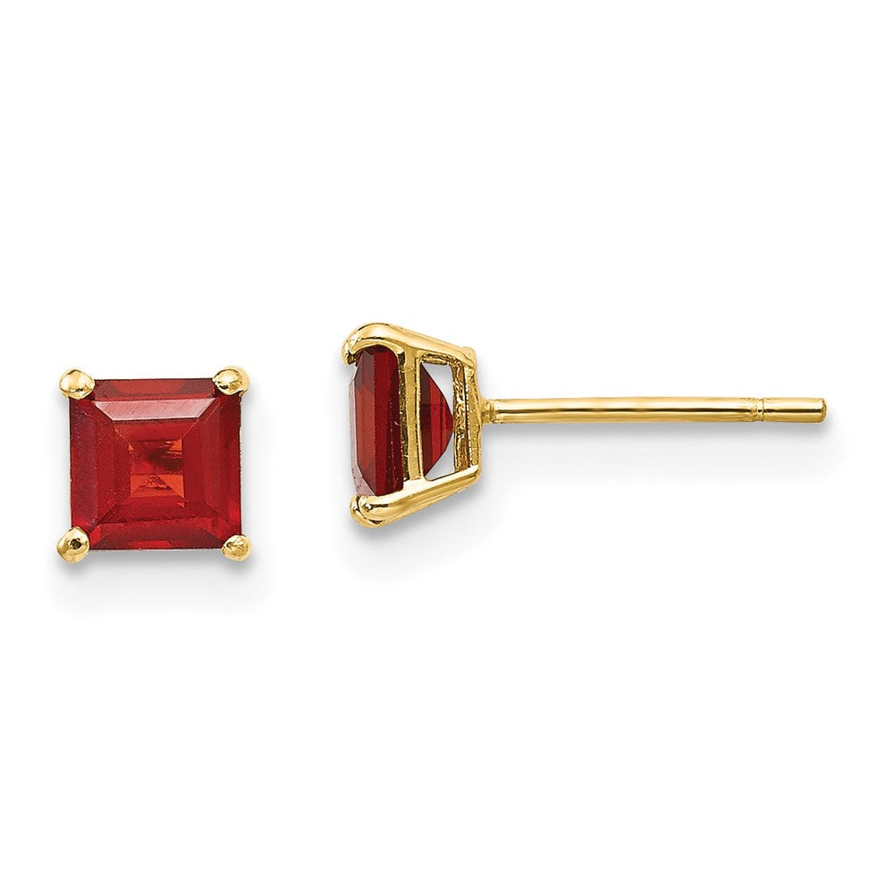 14k Madi K Garnet Square Post Earrings