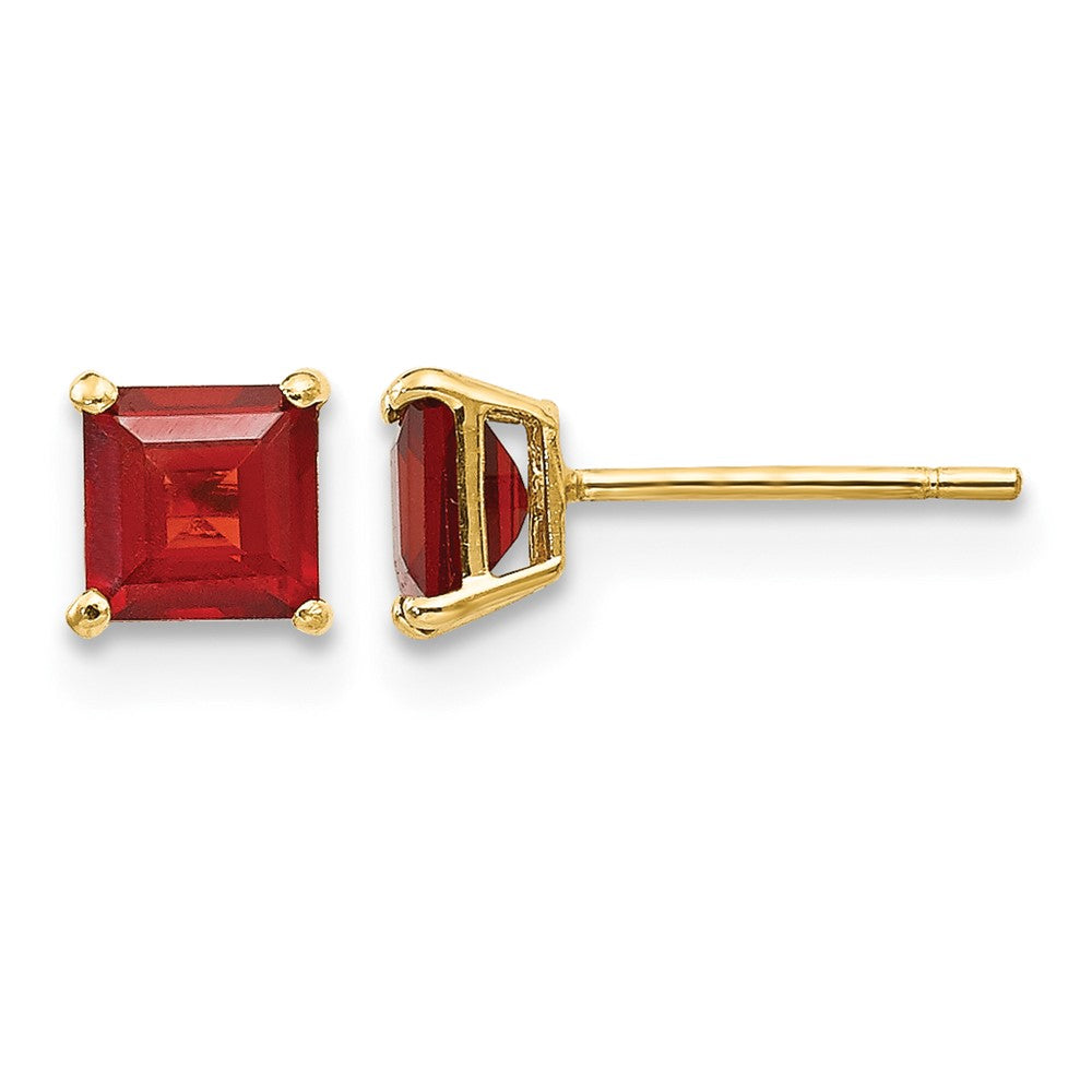 14k Madi K Square Garnet Post Earrings