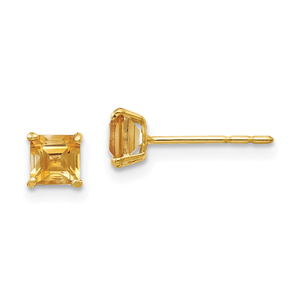 14k Madi K Square Citrine Post Earrings