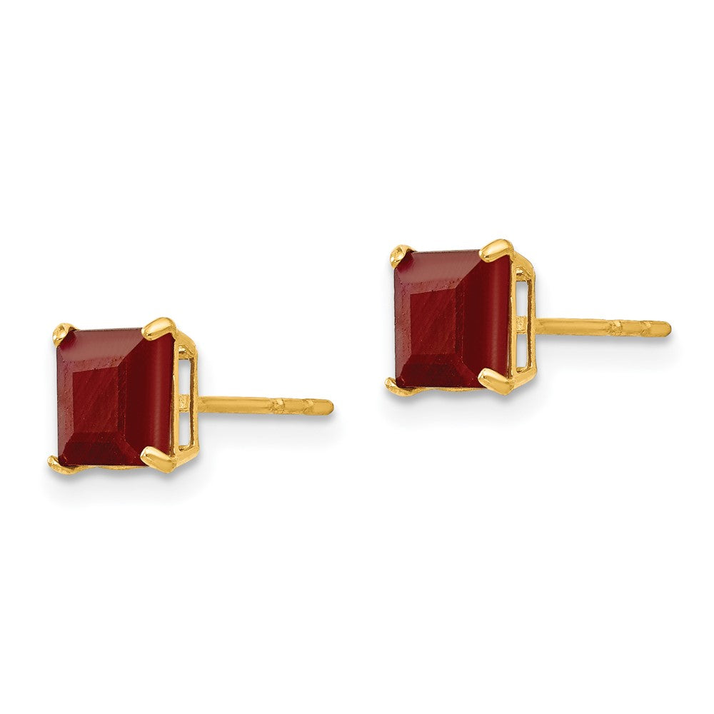 14k Madi K Square Ruby Post Earrings