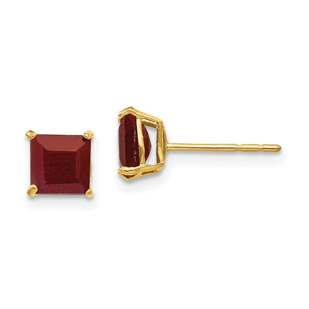 14k Madi K Square Ruby Post Earrings