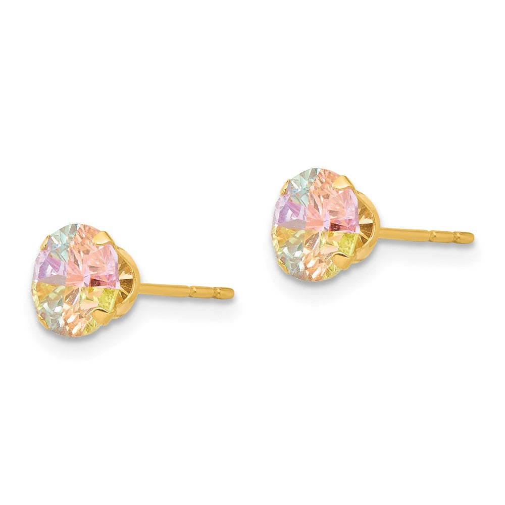 14k Madi K Round Multi-color CZ Post Earrings