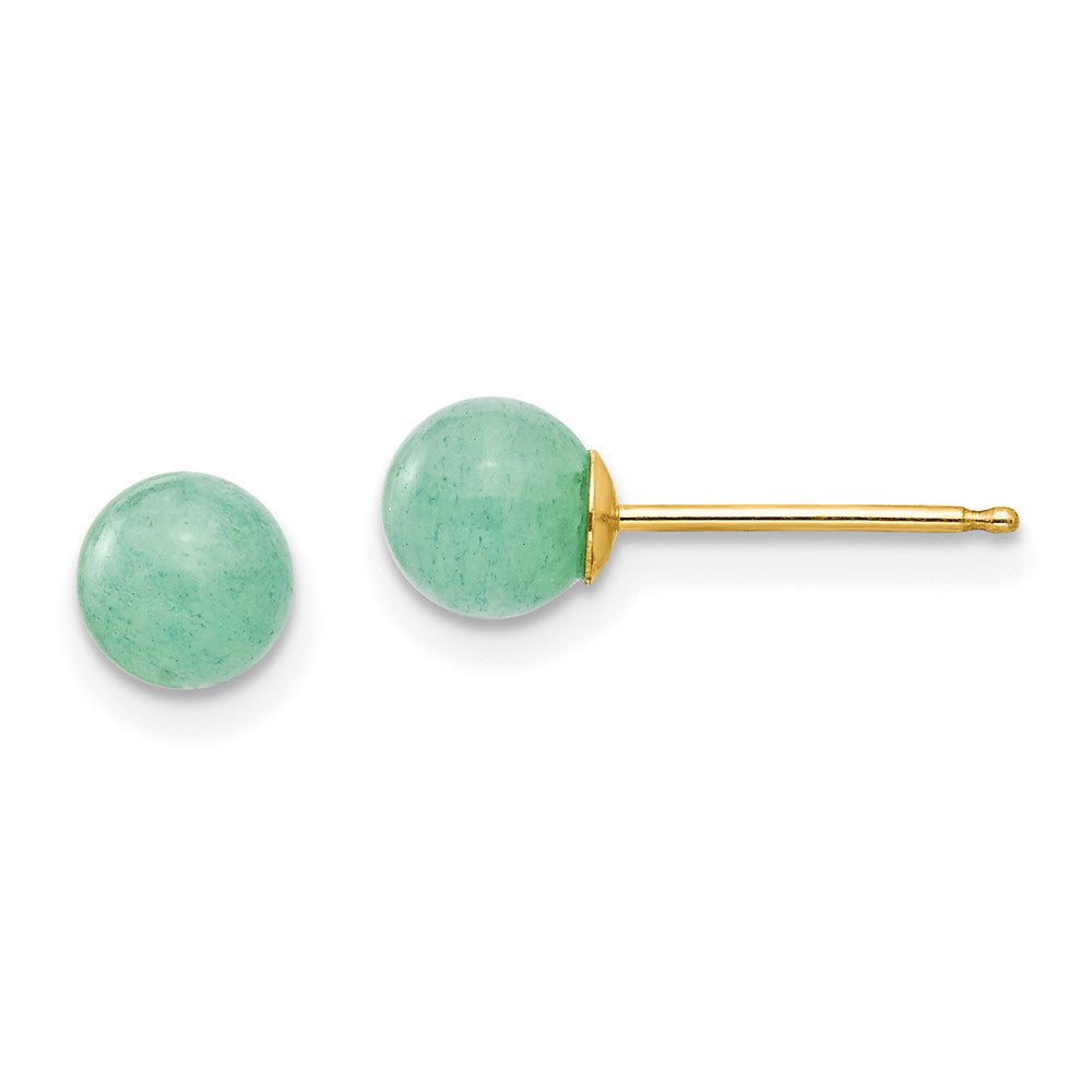 14k Madi K Green Natural Stone Post Earrings