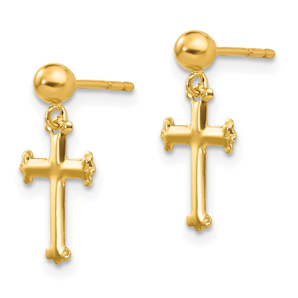 14k Madi K Cross Dangle Post Earrings
