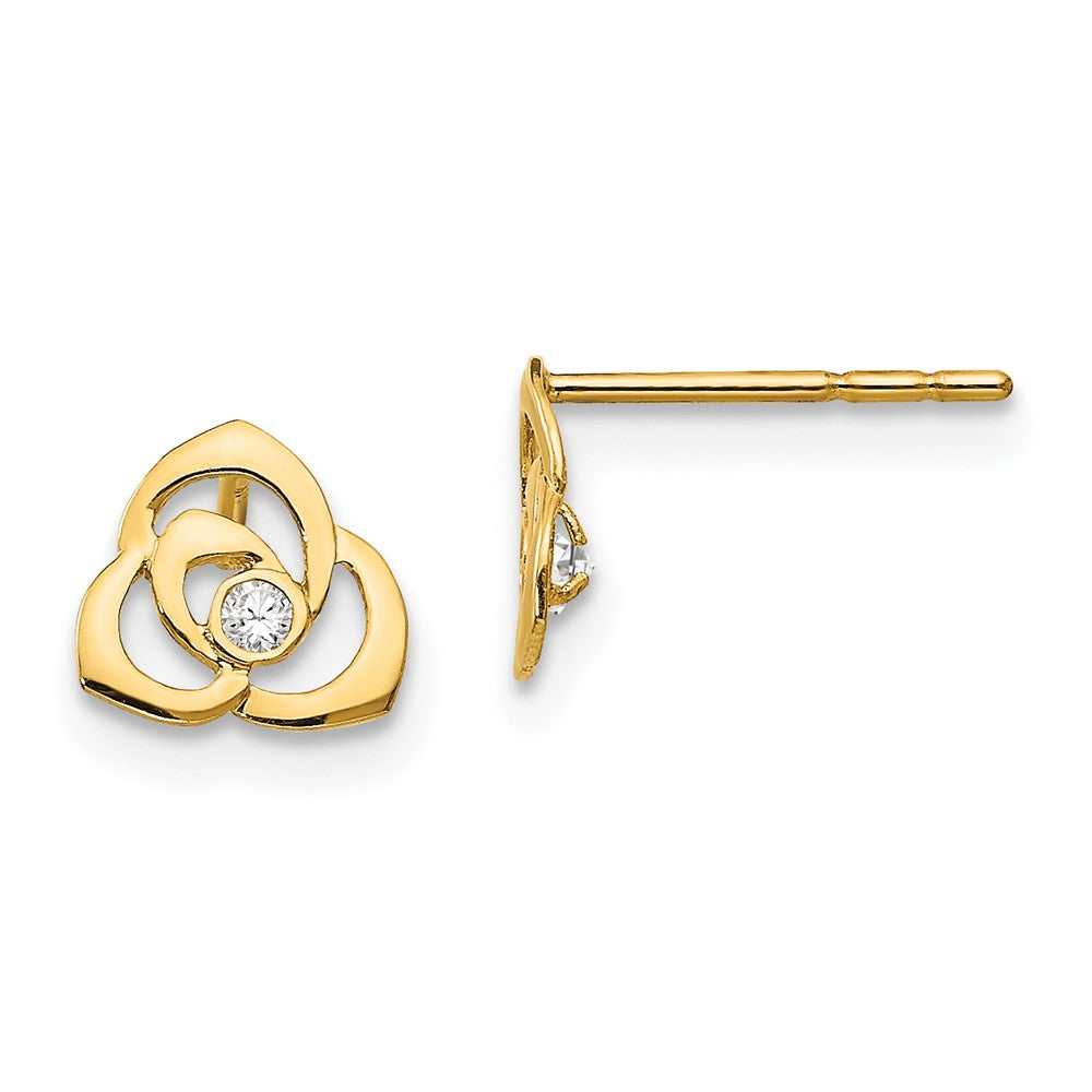 14k Madi K CZ Flower Post Earrings