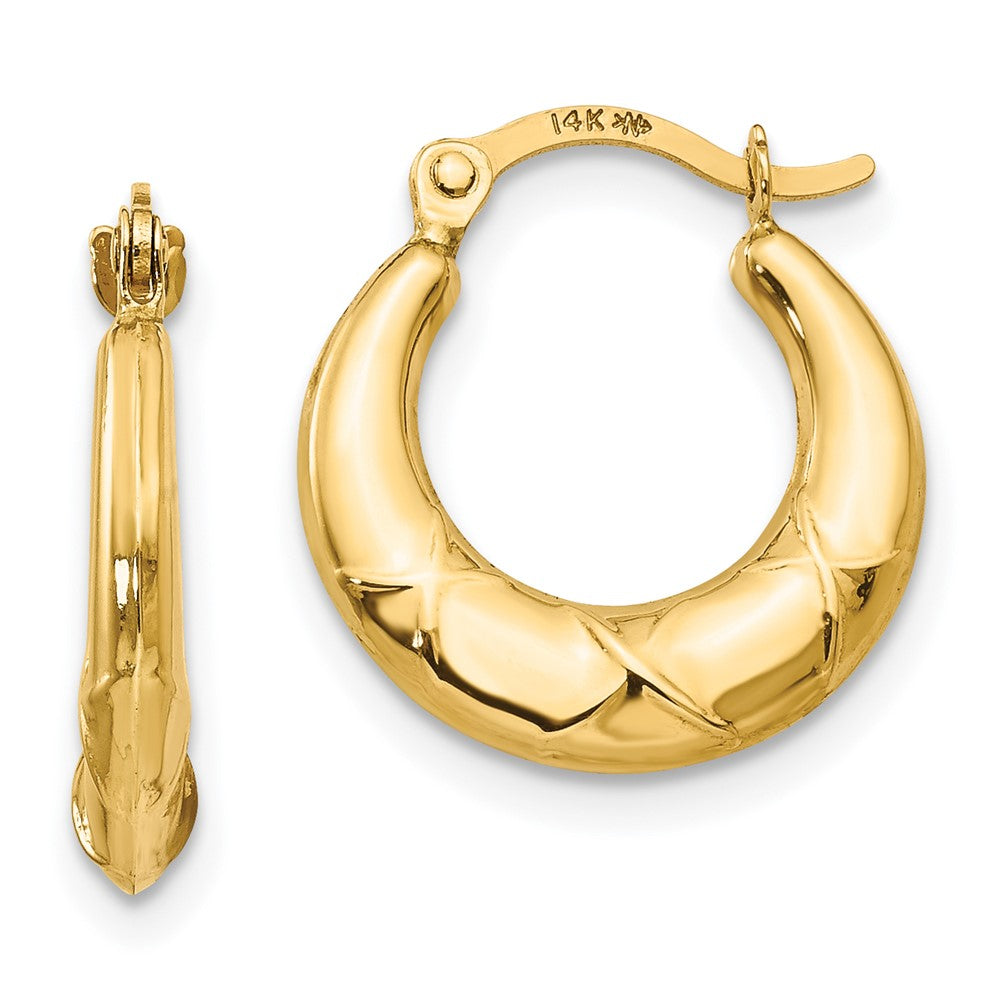 14k Madi K 3x Hollow X Hoop Earrings