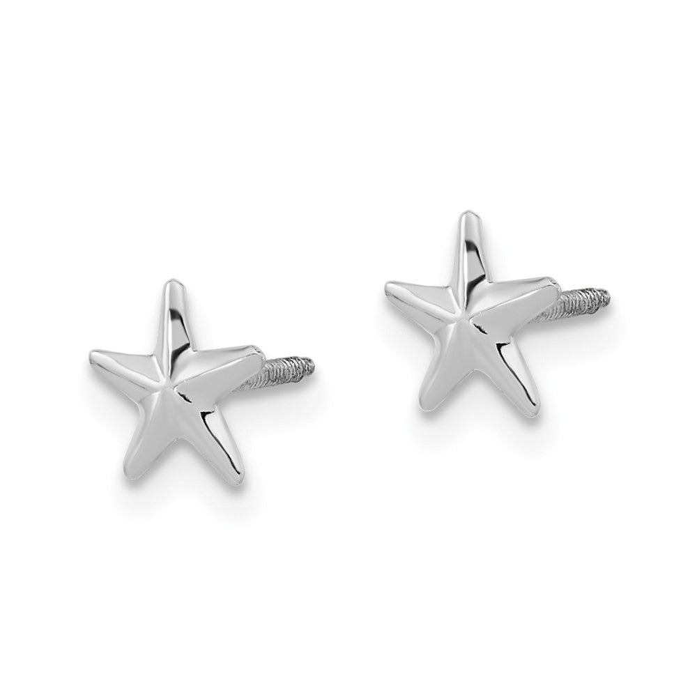 14k White Gold Madi K Star Screwback Post Earrings