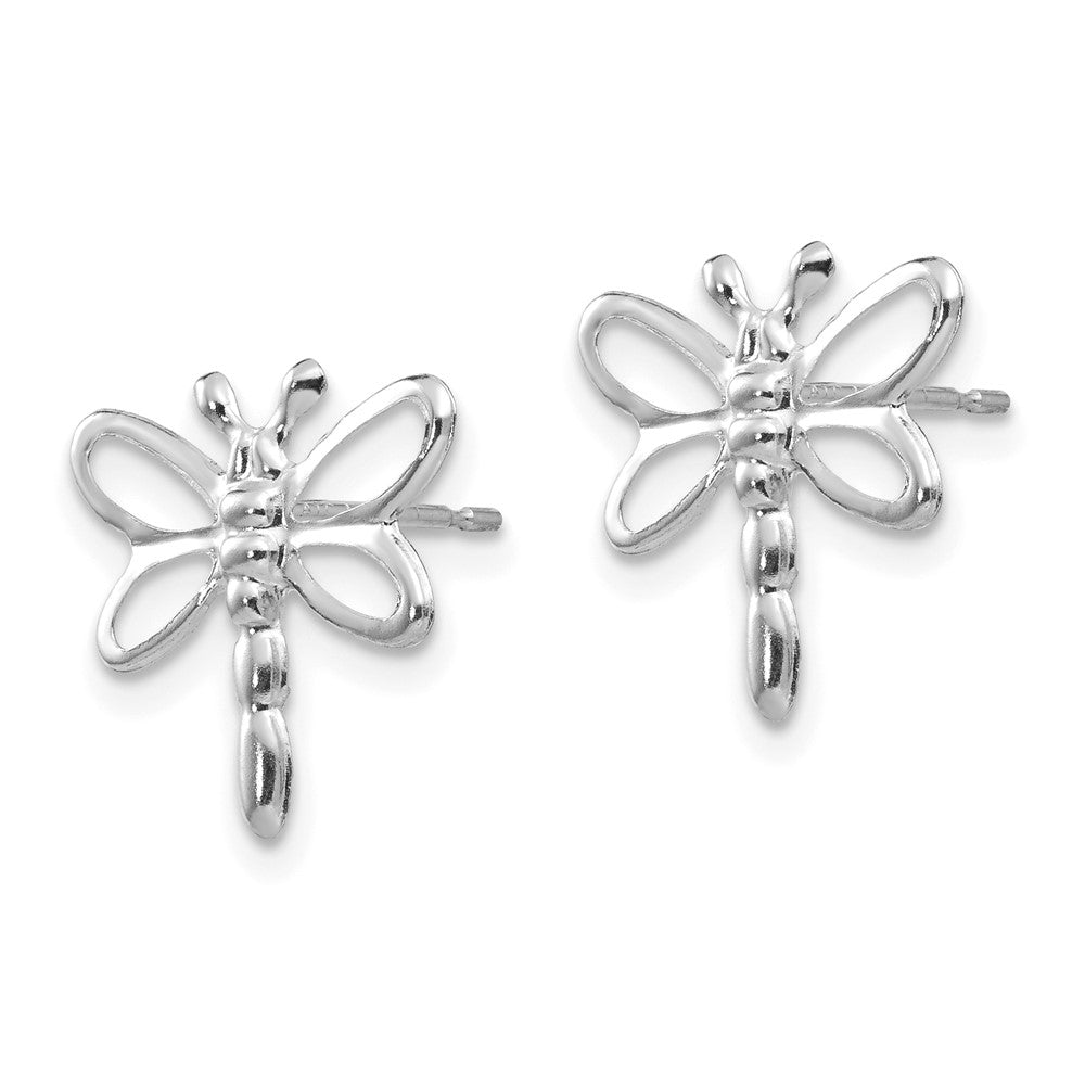 14k White Gold Madi K Polished Dragonfly Post Earrings