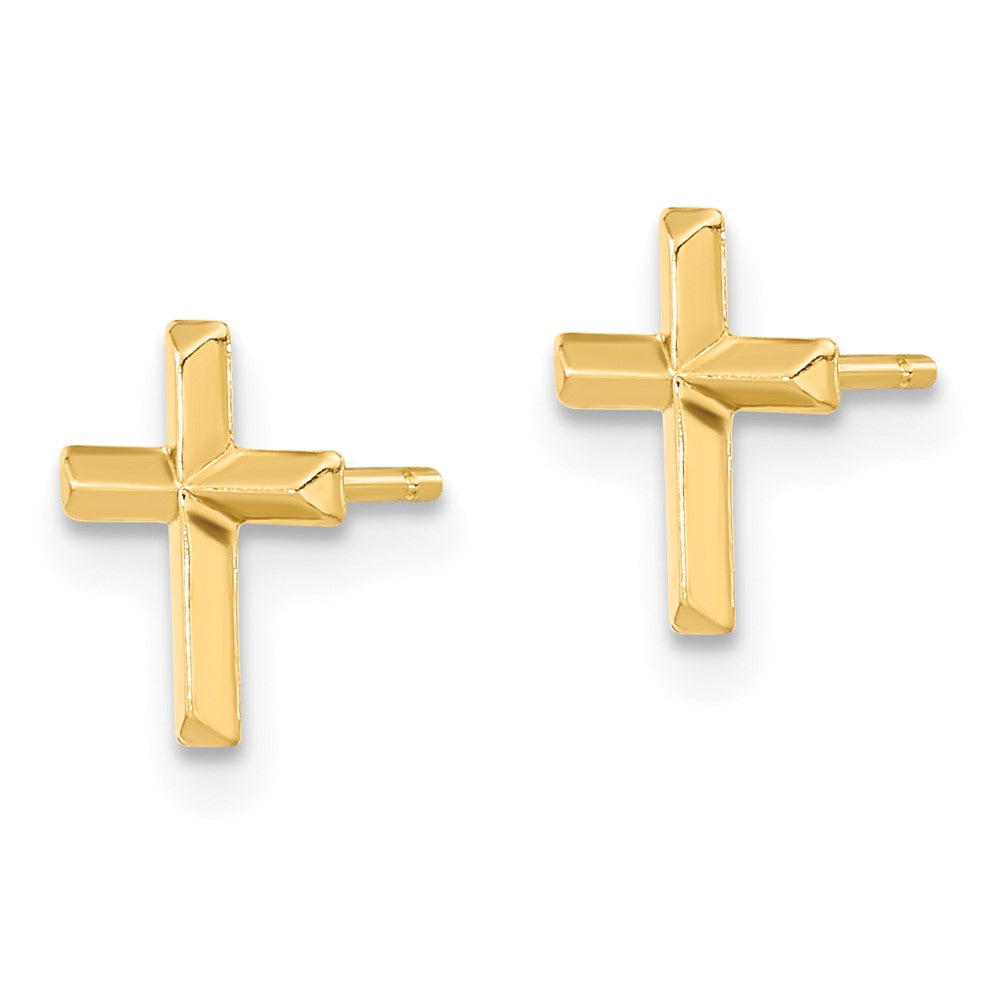 14k Madi K Polished 3-D Cross Post Earrings