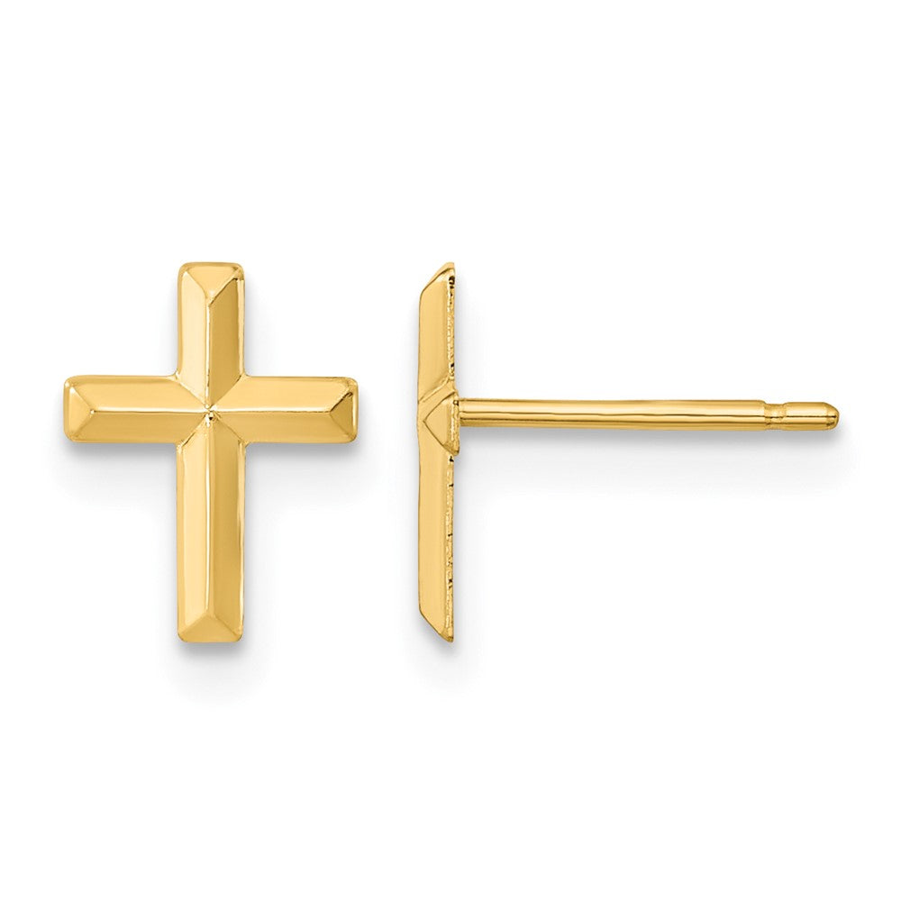 14k Madi K Polished 3-D Cross Post Earrings