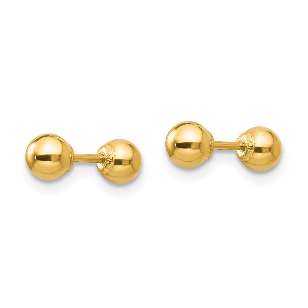 14k Madi K Polished Reversible Ball Screwback Post Earrings