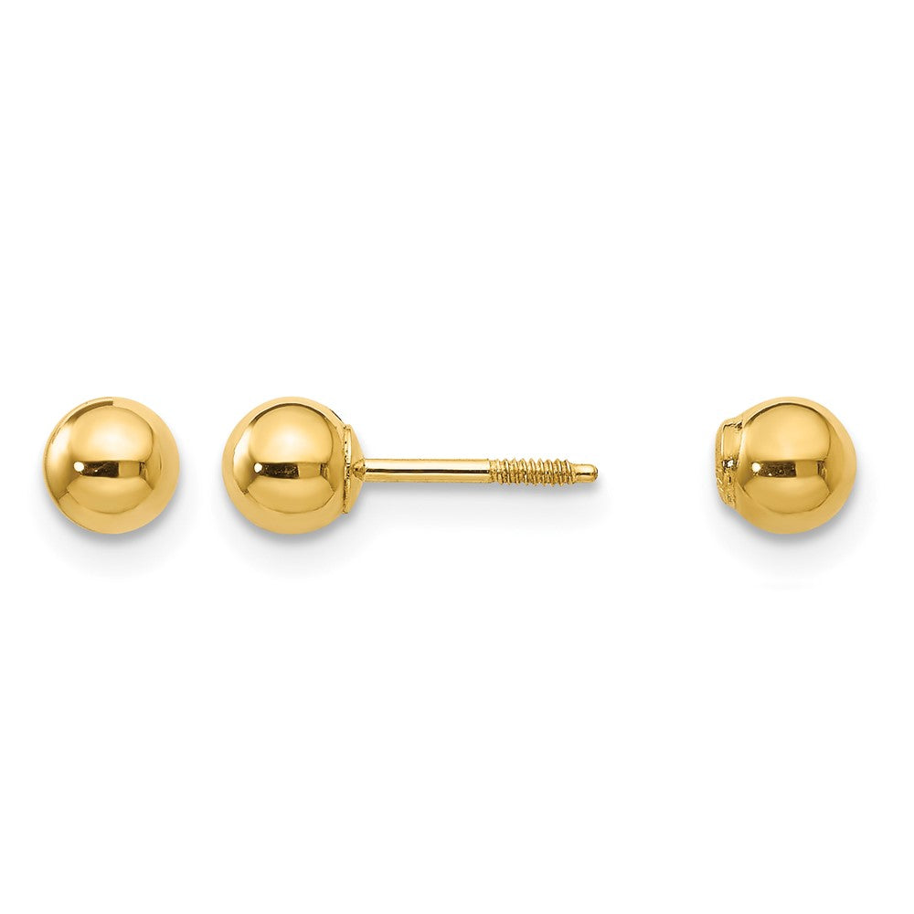 14k Madi K Polished Reversible Ball Screwback Post Earrings