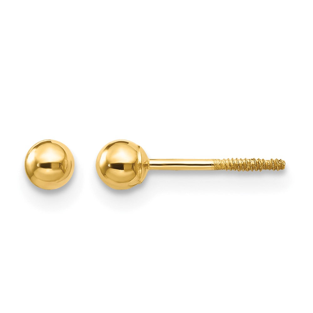 14k Madi K Polished Ball Screwback Post Earrings