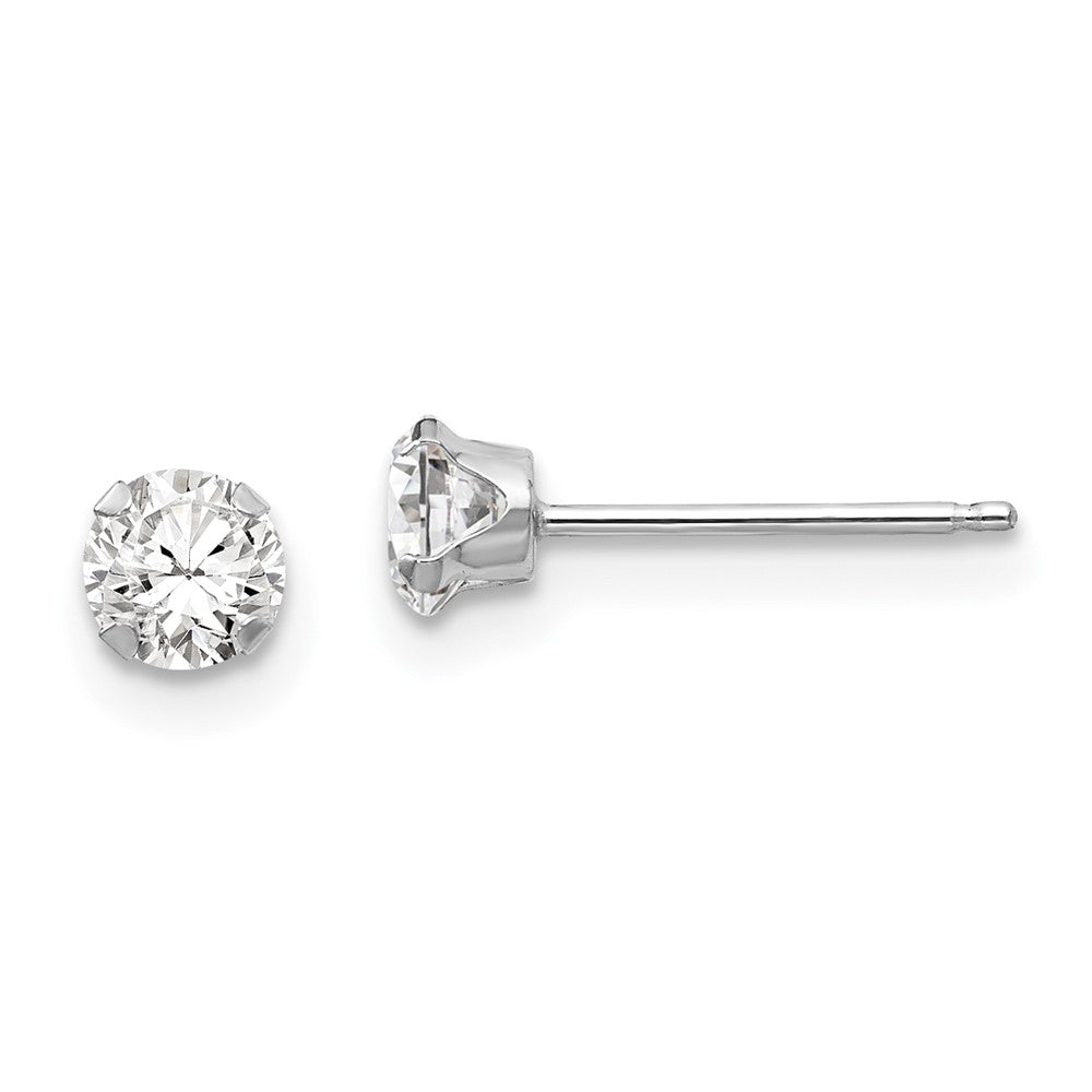 14k White Gold Madi K CZ Post Earrings