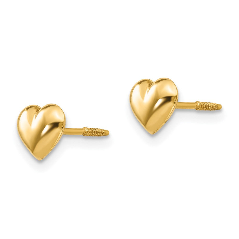 14k Madi K Small Puffed Heart Screwback Post Earrings